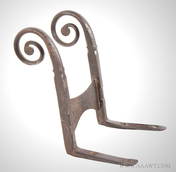 Wrought Iron Boot Scraper, Masterfully Designed Scrolls, Wrought and Filed
Probably American, Circa 1800, entire view